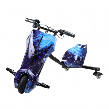 36V 250W Lithium Battery Kids Electric Drift Trike 3 Wheels Drifting Scooter with Dual LED Headlights and Adjustable Frame