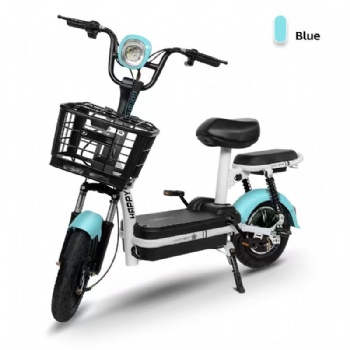 City Electric Bicycle 350W 48V E-Bike Mobile Commuter Moped Scooter with Basket and Passenger Seat Fleet Adult Electric Bike Pink